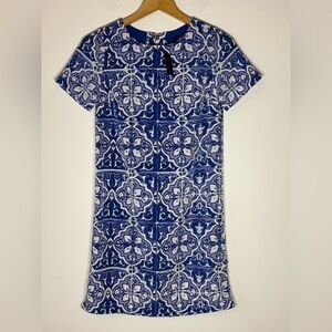 NWT The Limited‎ Blue and White Tile-Print Mini Dress